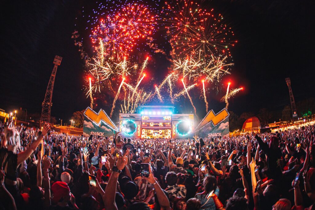 Concert crowd with lights